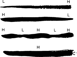 Examples of heavy and light pressure