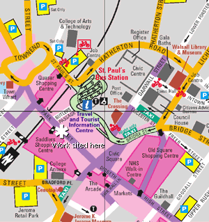 Map of Walsall Town Centre